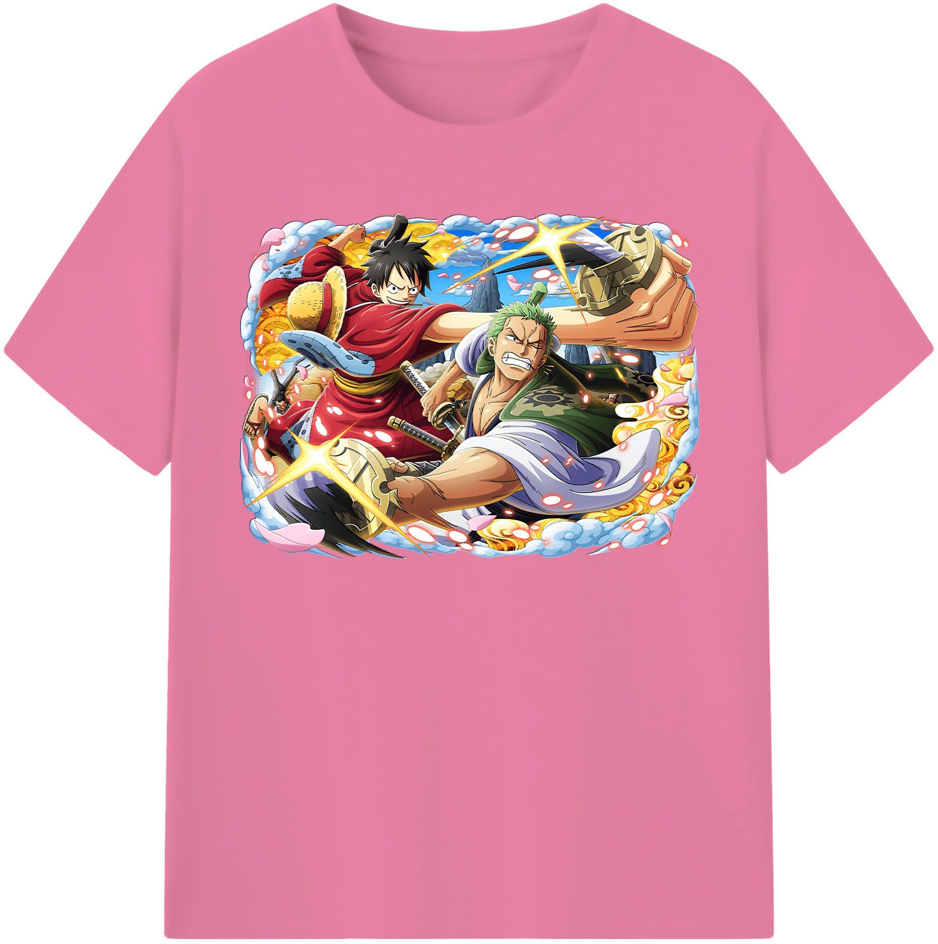 ワンピース モンキー・D・ルフィ ONE PIECE Monkey D. Luffy 綿100％半袖Tシャツ（フロントプリント）